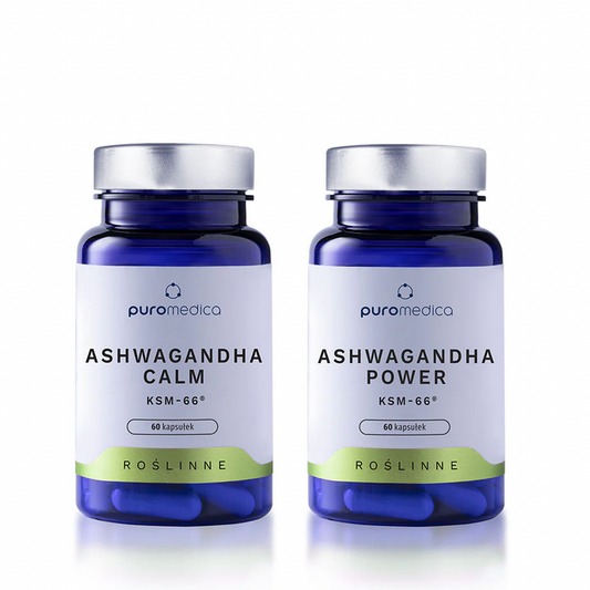 Pakiet Ashwagandha CALM + POWER, Puromedica, 2x60 kapsułek