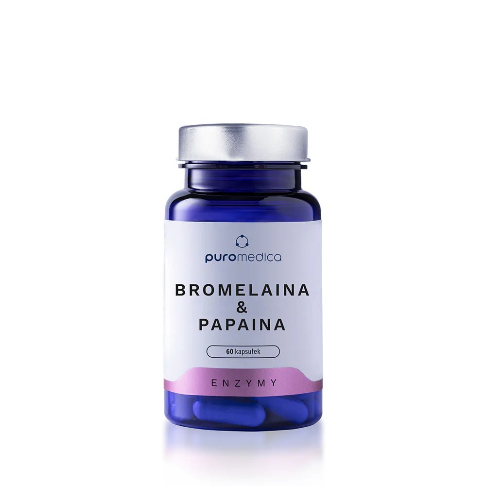 Enzymy trawienne: Bromelaina & Papaina, 60 kapsułek - HealthGuard.pl